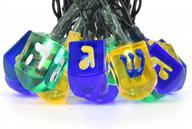 20 count battery operated led string lights for hanukkah dreidel - on/off/twinkle/timer logo