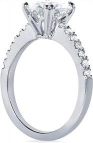 img 1 attached to 14K White Gold Engagement Ring With 2.1 CTW Kobelli Forever One Moissanite And Lab-Grown Diamonds (DEF/VS)