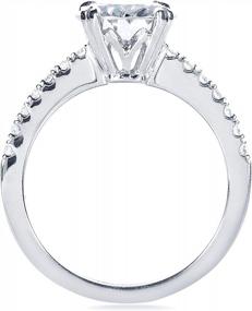 img 2 attached to 14K White Gold Engagement Ring With 2.1 CTW Kobelli Forever One Moissanite And Lab-Grown Diamonds (DEF/VS)