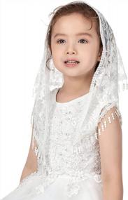 img 2 attached to Stunning Pamor Triangle Lace Veils For Girls' First Communion And Catholic Baptisms