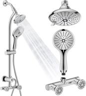 revolutionize your shower experience with the 27.5" drill-free stainless steel slide bar combo rain showerhead and handheld shower - 5 settings and 4-way diverter included! logo
