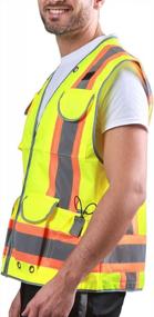 img 2 attached to Stay Safe On The Job With Kolossus High Visibility Work Vest - Class 2 With Pockets, Padded Neck, And Reflective Tape