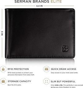 img 3 attached to SERMAN BRANDS Blocking Minimalist Leather Men's Accessories in Wallets, Card Cases & Money Organizers
