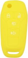 🔑 premium yellow silicone cover protector case for ford fusion 4 button flip remote key fob - segaden cv2711 compatible логотип