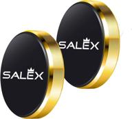 🔧 salex flat magnetic mounts 2 pack: gold cell phone holder for car dashboard, wall, mirror - universal magnet kit for tablets, smartphones up to 13 inches logo