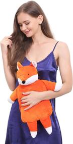 img 2 attached to Peterpan 2 Liter Rubber Hot Water Bottle With Animal Cover, Fox Design, 65 Fl Oz Capacity, Orange