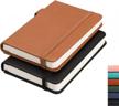 rettacy pack of 2 hardcover mini journals with 312 pages of 100gsm thick lined paper, inner pockets & page numbering - perfect for pocket-sized note taking! logo