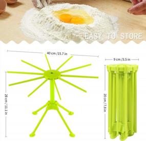 img 1 attached to Green Cambom Foldable Pasta Drying Rack With 10 Bar Handles - Plastic Spaghetti Noodle Dryer For Efficient Drying