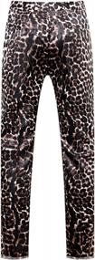 img 3 attached to Mens Unhemmed Leopard Print Luxury Pants By MOGU