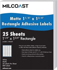 img 4 attached to 800 Matte White Rectangle Labels - 1.25" X 1.75", Laser/Inkjet Compatible, 25 Sheets