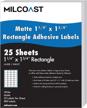 800 matte white rectangle labels - 1.25" x 1.75", laser/inkjet compatible, 25 sheets logo