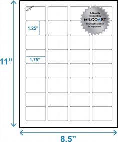 img 3 attached to 800 Matte White Rectangle Labels - 1.25" X 1.75", Laser/Inkjet Compatible, 25 Sheets