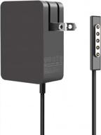 24w 12v 2a ac adapter charger for microsoft surface rt, pro 1 & pro 2 1512 (black-02) logo