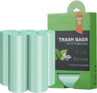 60 count heavy duty compostable trash garbage bags - 13-15 gallon, 1.18mils thickness for kitchen garden home logo