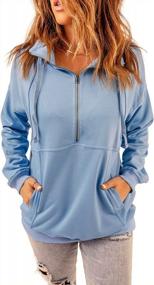 img 4 attached to Diukia Women'S Drawstring Half-Zip Long Sleeve Sweatshirt With Pocket - Casual And Cozy