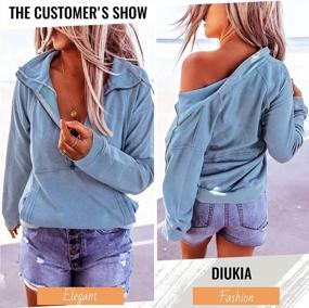 img 2 attached to Diukia Women'S Drawstring Half-Zip Long Sleeve Sweatshirt With Pocket - Casual And Cozy