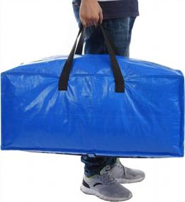 img 1 attached to 6 Pack Heavy Duty Moving Bags - XL Storage Totes For Large Items And Clothing