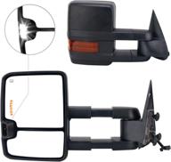optimized power heated towing mirror replacement for 1999-2002 silverado sierra 1500 2500 3500, with turn signal, led arrow, clearance light (pair set) логотип