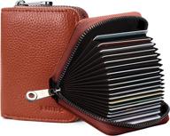 genuine leather accordion credit holder: stylish and practical solution for organized credit cards logo