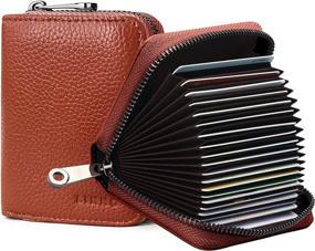 img 4 attached to Genuine Leather Accordion Credit Holder: Stylish and Practical Solution for Organized Credit Cards