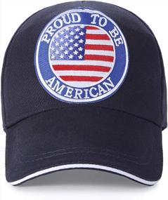 img 4 attached to WOOG2005 For Women Men, For Dad, Proud To Be American Embroidered Patch Unisex Sandwich Hat Fourth Of July Baseball Cap Navy Blue
