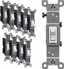 img 3 attached to ENERLITES 15A 120-277V Single Pole Toggle Light Switch, Residential Grade, White/Metal Wall Plate 1-Gang 4.50" X 2.76", 430 Stainless Steel UL Listed (10 Pack)