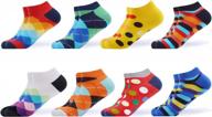 colorful and novelty men's dress socks - combed cotton ankle socks pack for casual and fun attire by wecibor (b058-32) logo