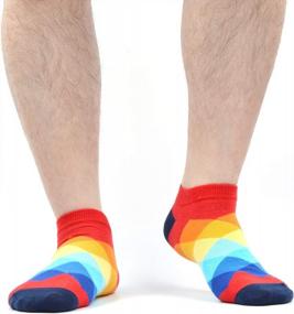 img 3 attached to Colorful And Novelty Men'S Dress Socks - Combed Cotton Ankle Socks Pack For Casual And Fun Attire By WeciBor (B058-32)