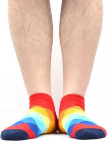 img 1 attached to Colorful And Novelty Men'S Dress Socks - Combed Cotton Ankle Socks Pack For Casual And Fun Attire By WeciBor (B058-32)
