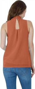 img 1 attached to Stylish Plus-Size Chiffon Blouse - YMING Sleeveless Halter Neck Tunic For Effortless Summer Style