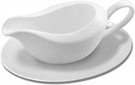 12 ounce ceramic gravy boat with saucer stand/tray - tripdock logo