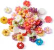 beadthoven 50pcs daisy cabochons: 9mm mini resin flower embellishments, mixed colors, flat back, no hole, jewelry charms for gluing earrings and rings, diy supplies logo