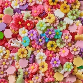 img 1 attached to Beadthoven 50Pcs Daisy Cabochons: 9Mm Mini Resin Flower Embellishments, Mixed Colors, Flat Back, No Hole, Jewelry Charms For Gluing Earrings And Rings, DIY Supplies