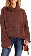 oversized women's turtleneck sweater with batwing sleeves, slit detail and chunky knit - perfectly slouchy and stylish pullover jumper top логотип