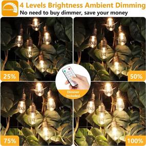 img 1 attached to 96Ft Outdoor String Lights With Remote - 2 Pack Of Dimmable, Waterproof LED Lights In Warm White, Soft White, And Daylight White For Patio, Bistro, Cafe, And Backyard