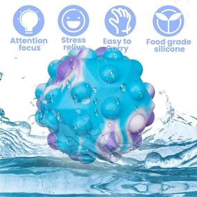 img 3 attached to MONBASA 3D Pop It Ball Fidget Toys | Sensory Toys for Autistic Children | Squishy 🧩 Stress Ball for Kids | Stretchy Balls | Stress Relief Toy | Anti Anxiety Sensory Game Balls