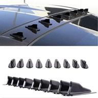 🦈 coscosx set of 10 mini shark fin diffuser vortex generators - universal car truck suv roof decoration spoiler wing carbon fiber accessories, 2.95 inch, black logo