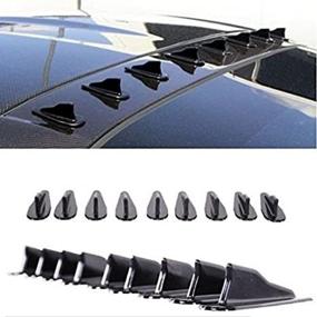img 3 attached to 🦈 CoscosX Set of 10 Mini Shark Fin Diffuser Vortex Generators - Universal Car Truck SUV Roof Decoration Spoiler Wing Carbon Fiber Accessories, 2.95 Inch, Black