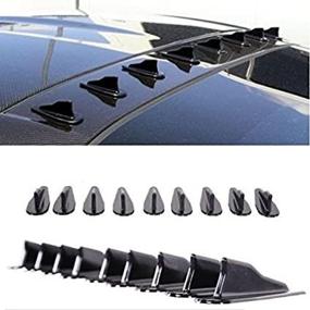 img 2 attached to 🦈 CoscosX Set of 10 Mini Shark Fin Diffuser Vortex Generators - Universal Car Truck SUV Roof Decoration Spoiler Wing Carbon Fiber Accessories, 2.95 Inch, Black