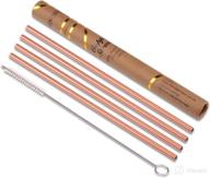 🥤 food safe solid copper mule drinking straws - zerro copper straws (set of 4) | straight 8.5inch | includes cleaning brush logo