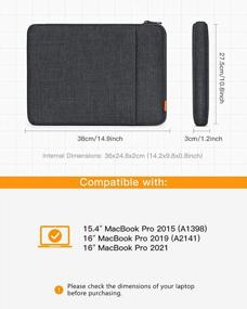 img 3 attached to 360° Защитный чехол для ноутбука 16 дюймов MacBook Pro M1 и других моделей - Чехол Inateck для MacBook Pro 15 дюймов, модели 2013-2019, Surface Book 2 и Surface Laptop 3 - черно-серый.