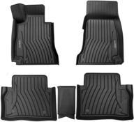 lasfit custom fit floor mats for mercedes benz e class 2017-2022 sedan e300/e320/e400/e350/e63/e550, black all-weather tpe floor liners, front and rear rows logo