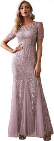 img 4 attached to Glamorous Illusion Embroidery Mermaid Dress: Ever-Pretty'S Elegant Evening Ensemble