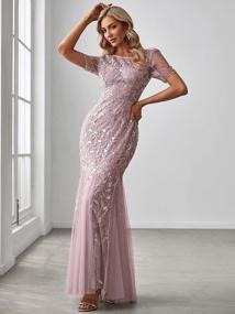 img 1 attached to Glamorous Illusion Embroidery Mermaid Dress: Ever-Pretty'S Elegant Evening Ensemble