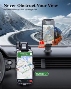 img 3 attached to 📱 Ultimate [Military Grade] 2022 Humixx Car Phone Holder: Unobstructed View 3-in-1 Mount for Dashboard, Windshield, and Air Vent - Compatible with iPhone, Samsung, LG & All Phones