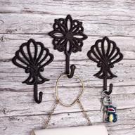 add rustic charm to your home with decorative heavy duty wall hooks: pack of 3 shabby chic cast iron vintage hooks in antique black finish logo