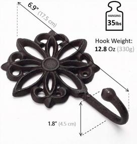 img 2 attached to Add Rustic Charm To Your Home With Decorative Heavy Duty Wall Hooks: Pack Of 3 Shabby Chic Cast Iron Vintage Hooks In Antique Black Finish