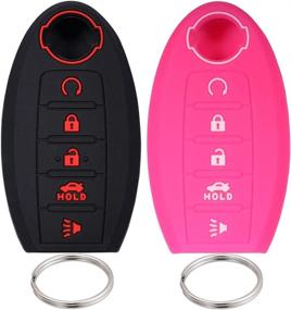 img 4 attached to Lcyam Silicone Key Fob Cover For Nisan Altima Maxima Kicks Murano Pathfinder Armada Patrol