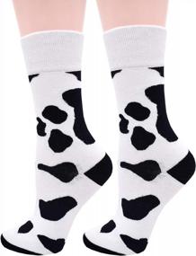 img 3 attached to Carahere Women'S Fun Cartoon Animal Pattern Cotton Crew Socks - Cute & Novelty!