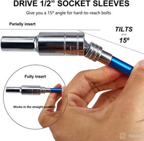 img 2 attached to 🔧 Hymnorq 6 Inch Wobble Tilt Socket Adapter with 15° Angle, Enhances Access to Side Screws, Fast and Easy Fastener Removal/Installation in Confined Areas, Quick Release 1/4" Hex Shank for Power Drill and Impact Driver